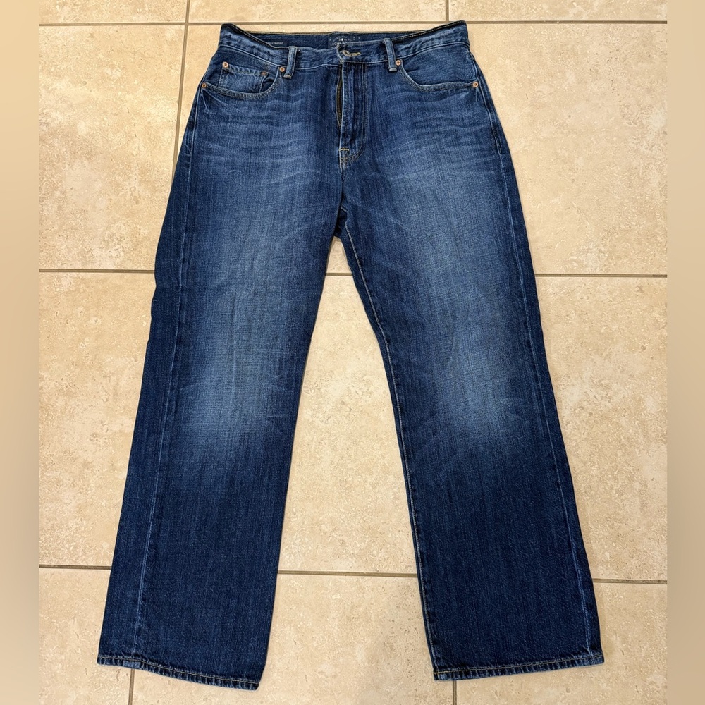 Lucky Brand 181 Relaxed Straight Leg Dark Blue Jeans (33x30)